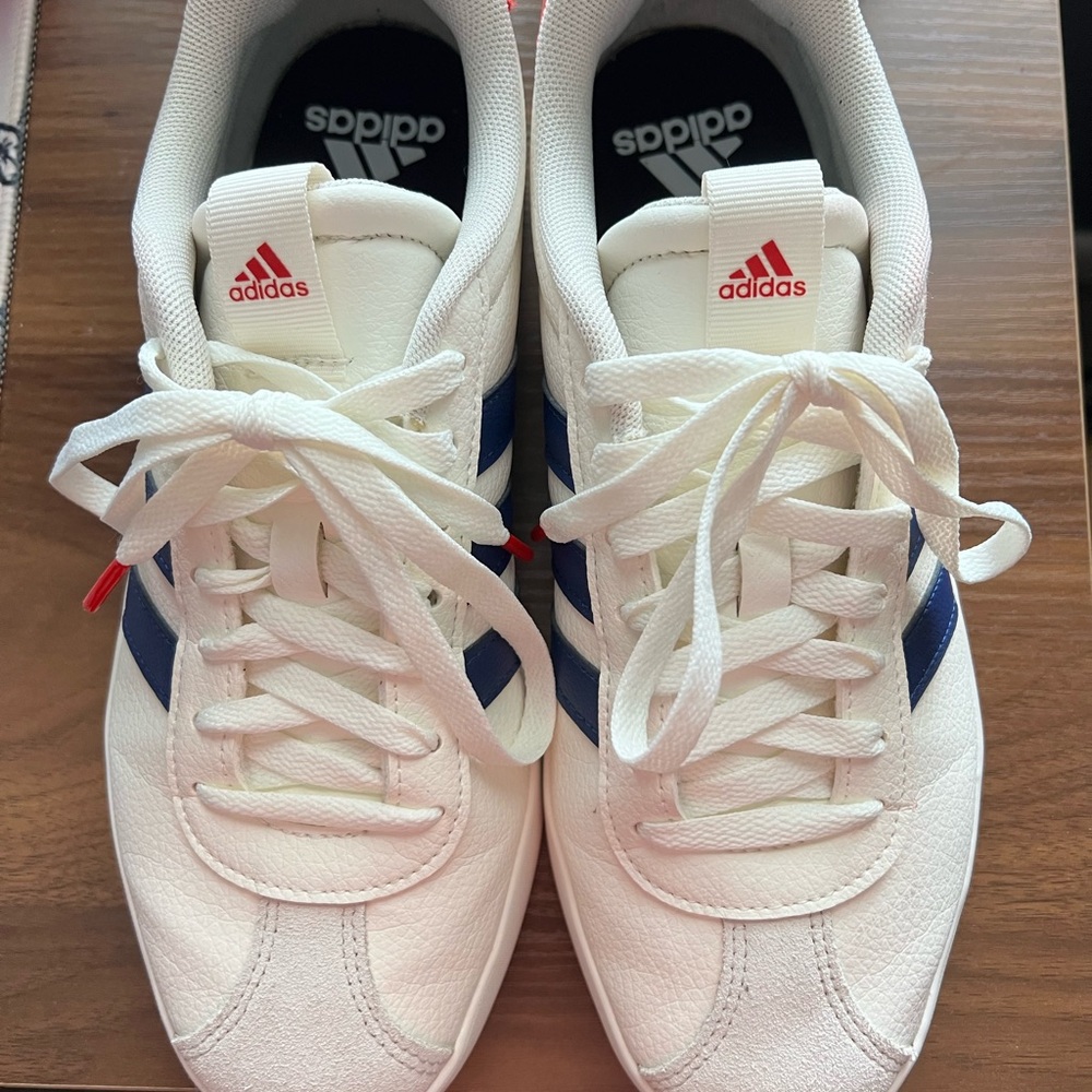 Adidas White/cream  and Blue Women's Sneakers